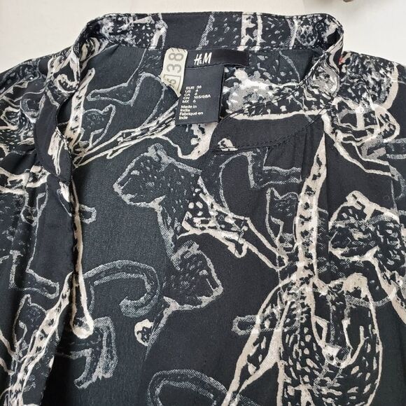 H&M wild cat 90s style jumpsuit black and white - Picture 4 of 7